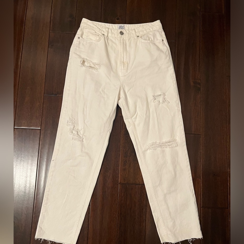BDG white ripped mom Jeans
